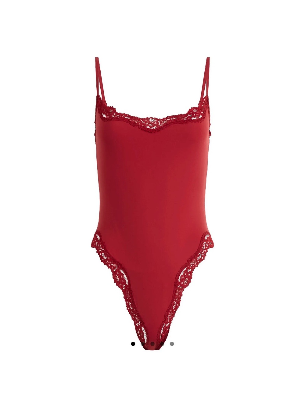 SKIMS NWT Red Lace-Trim Bodysuit thong , size small, red
